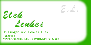 elek lenkei business card